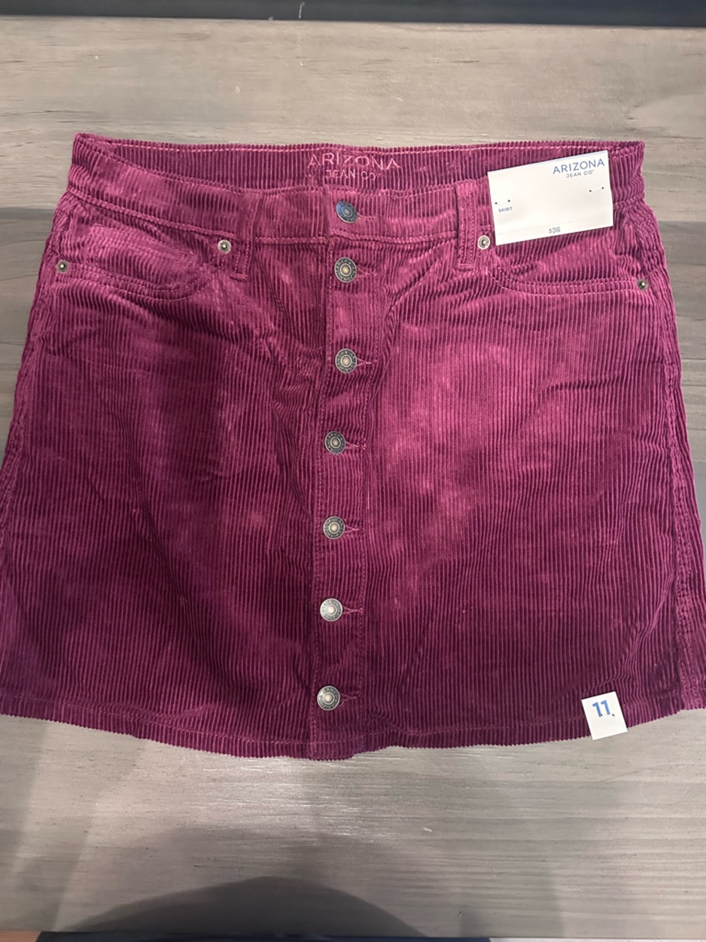 Corduroy Button-Front Skirt